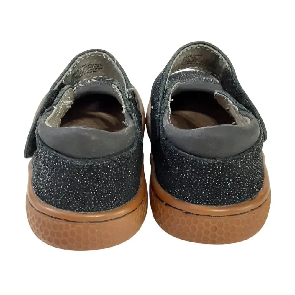 Livie & Luca Girls Gemma Mary Janes Black Glitter Ballet Flats Kids 5 Dress Shoe